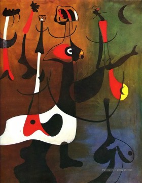 Personnages rythmiques Joan Miro Peinture à l'huile